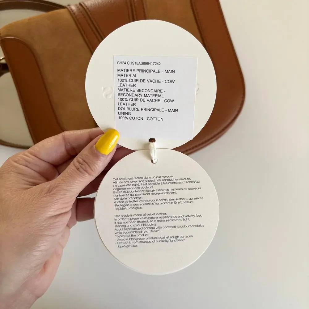 See by Chloé Leather Suede Hana Crossbody Saddle Bag Gold Ring Designer Purse